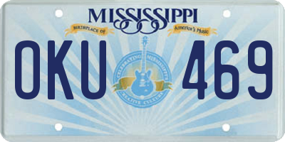 MS license plate OKU469