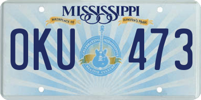 MS license plate OKU473