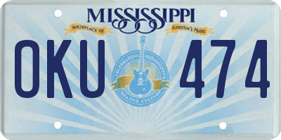 MS license plate OKU474