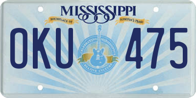 MS license plate OKU475
