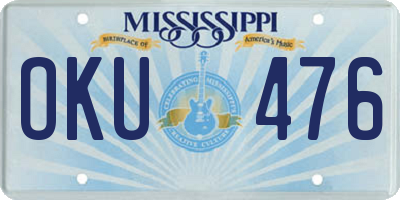 MS license plate OKU476