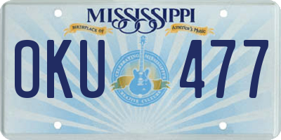 MS license plate OKU477