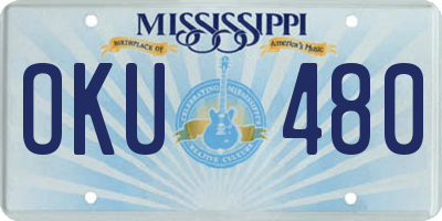 MS license plate OKU480