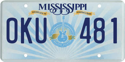MS license plate OKU481