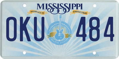 MS license plate OKU484
