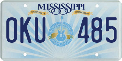 MS license plate OKU485