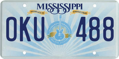 MS license plate OKU488