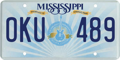 MS license plate OKU489