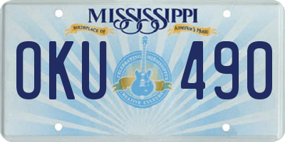 MS license plate OKU490