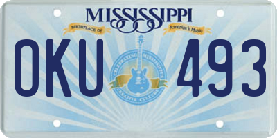 MS license plate OKU493
