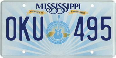 MS license plate OKU495