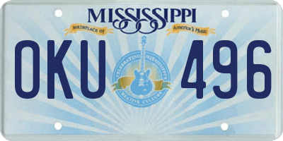 MS license plate OKU496