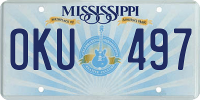 MS license plate OKU497