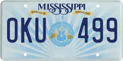 MS license plate OKU499