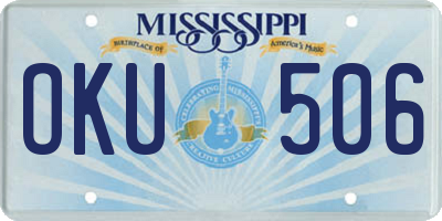 MS license plate OKU506