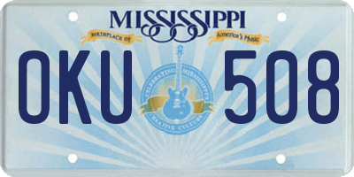 MS license plate OKU508
