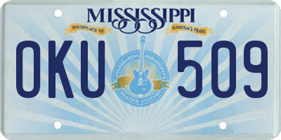 MS license plate OKU509