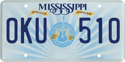 MS license plate OKU510