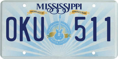 MS license plate OKU511