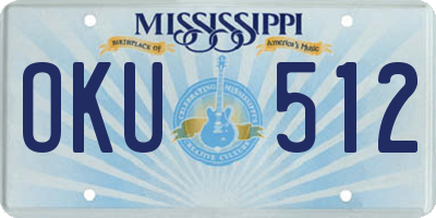 MS license plate OKU512