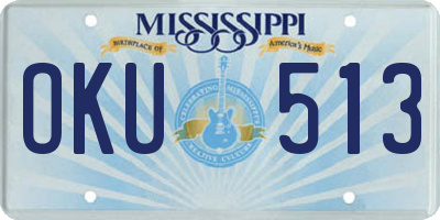 MS license plate OKU513