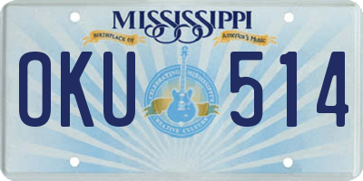 MS license plate OKU514