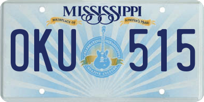 MS license plate OKU515