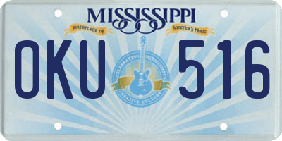 MS license plate OKU516