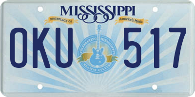 MS license plate OKU517