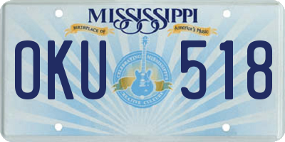 MS license plate OKU518