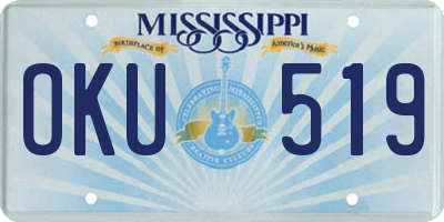 MS license plate OKU519