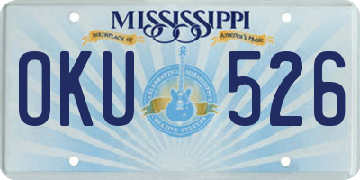 MS license plate OKU526