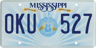 MS license plate OKU527