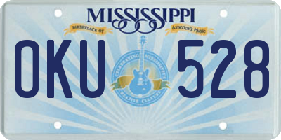 MS license plate OKU528