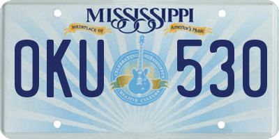 MS license plate OKU530