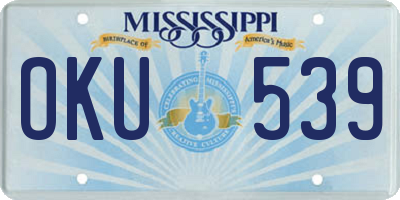 MS license plate OKU539