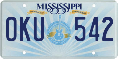 MS license plate OKU542