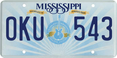 MS license plate OKU543