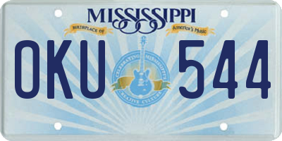 MS license plate OKU544