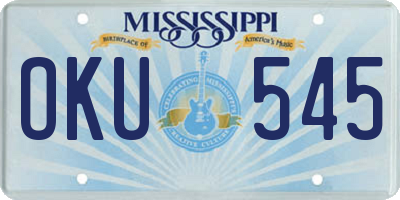 MS license plate OKU545