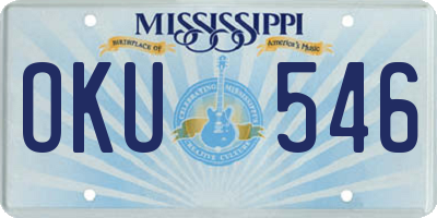 MS license plate OKU546