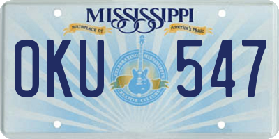 MS license plate OKU547