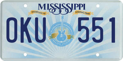 MS license plate OKU551
