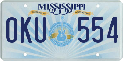 MS license plate OKU554