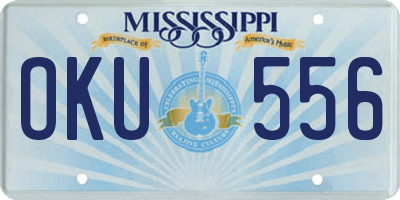 MS license plate OKU556