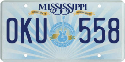 MS license plate OKU558