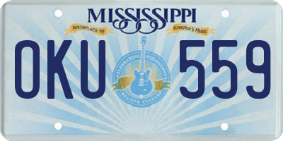 MS license plate OKU559