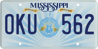 MS license plate OKU562