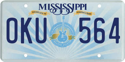 MS license plate OKU564