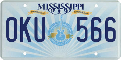 MS license plate OKU566